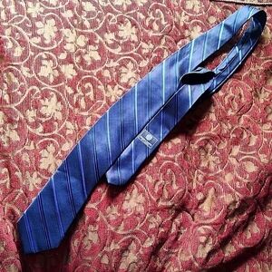 HAINES & Bonner of London Blue on Navy Striped Tie